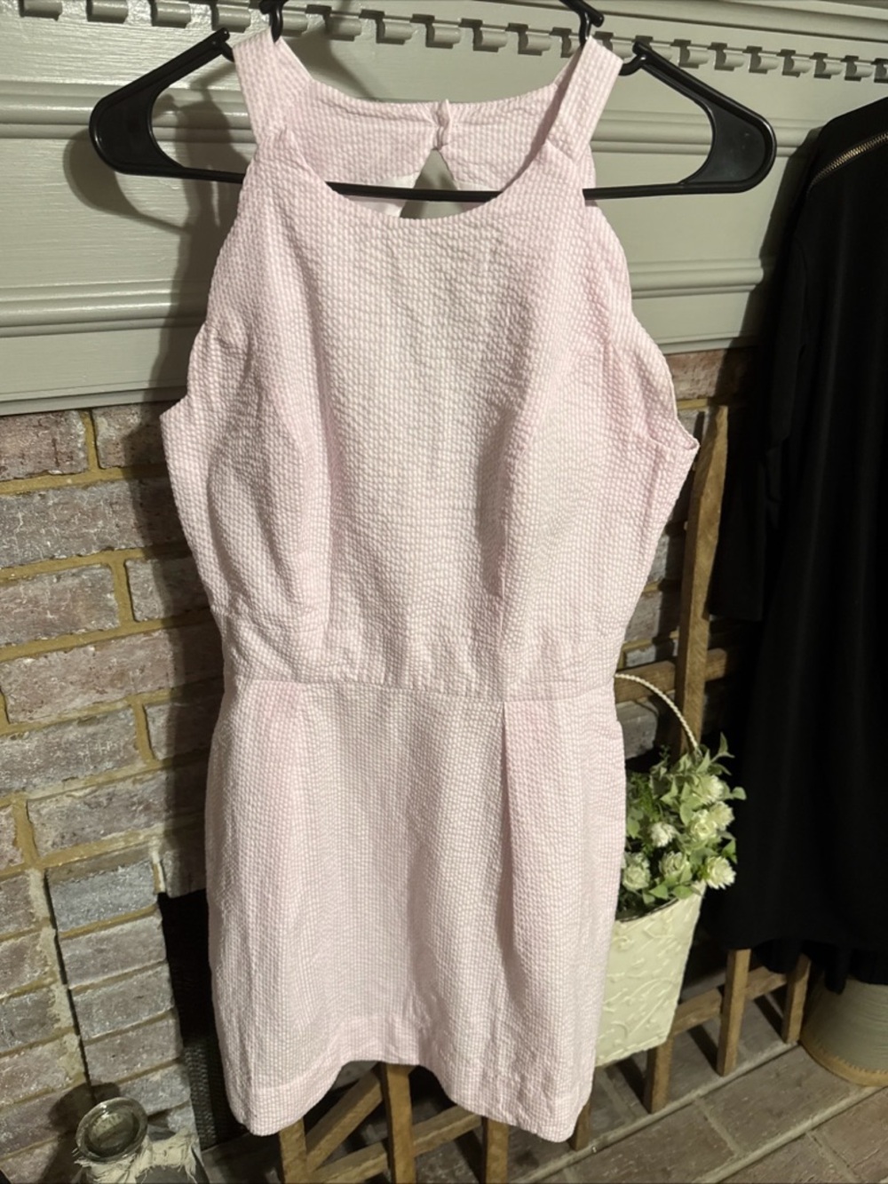 Lauren James Light Pink Textured Halter Mini Dress